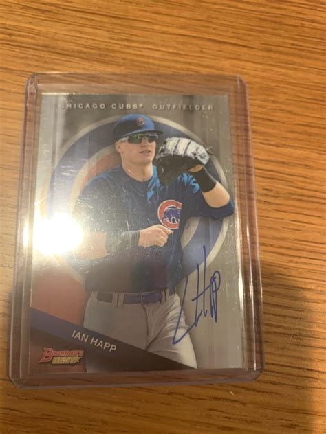 Ian happ rookie card - Happ turned 28 in August and had by far his best MLB season, batting .271/.342/.440 with 42 doubles (tied for third in the NL) and 17 home runs, and 4.3 bWAR. He also made the NL All-Star team for ...